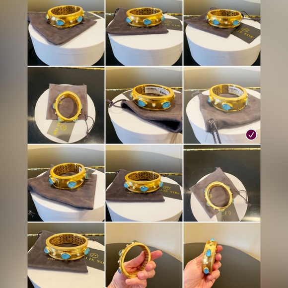 NWT Authentic Luxury Bohemian Summer Julie Vos Cannes Statement Hinge Bangle - Picture 17 of 17